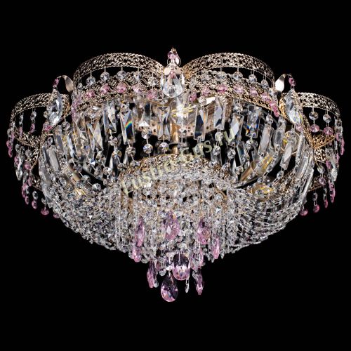 Люстра Камея Флора Журавлик №6 розовая в Кирове Гусь Хрустальный