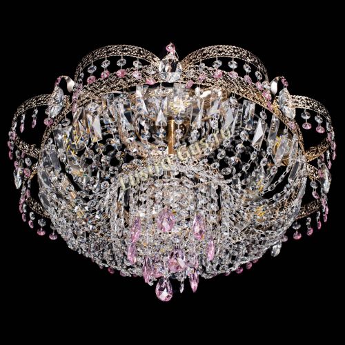 Люстра Камея Флора Журавлик №6 розовая в Кирове Гусь Хрустальный