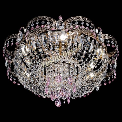 Люстра Камея Флора Журавлик №6 розовая в Кирове Гусь Хрустальный