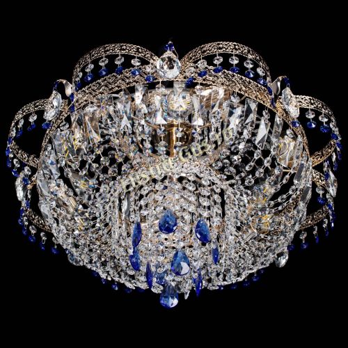 Люстра Камея Флора Журавлик №6 синяя в Кирове Гусь Хрустальный