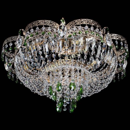 Люстра Камея Флора Журавлик №6 зеленая в Кирове Гусь Хрустальный
