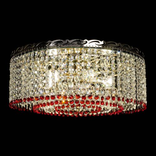 Люстра Капель оптикон №2 красная в Кирове Гусь Хрустальный