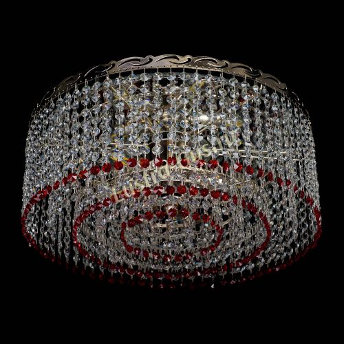 Люстра Капель оптикон №2 красная в Кирове Гусь Хрустальный