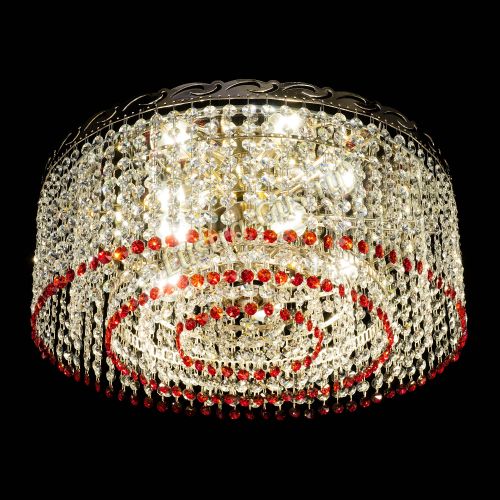 Люстра Капель оптикон №2 красная в Кирове Гусь Хрустальный