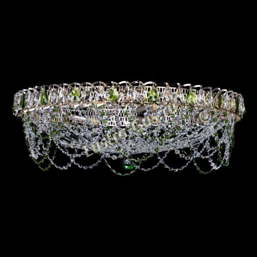Люстра Каскад Ажур 700 мм зеленый в Кирове Гусь Хрустальный
