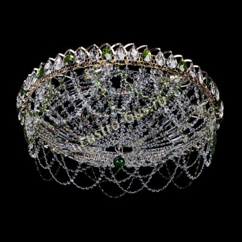 Люстра Каскад Ажур 700 мм зеленый в Кирове Гусь Хрустальный