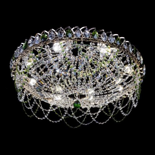 Люстра Каскад Ажур 700 мм зеленый в Кирове Гусь Хрустальный