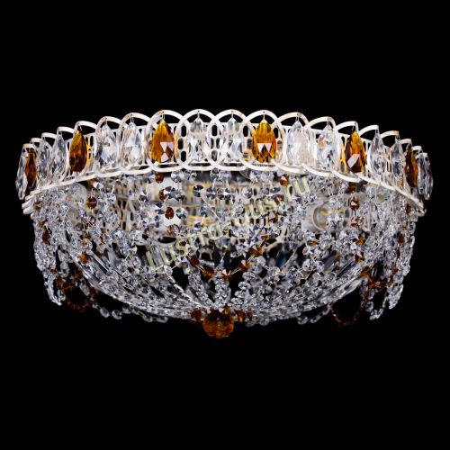 Люстра Каскад Ажур Чайная белая в Кирове Гусь Хрустальный