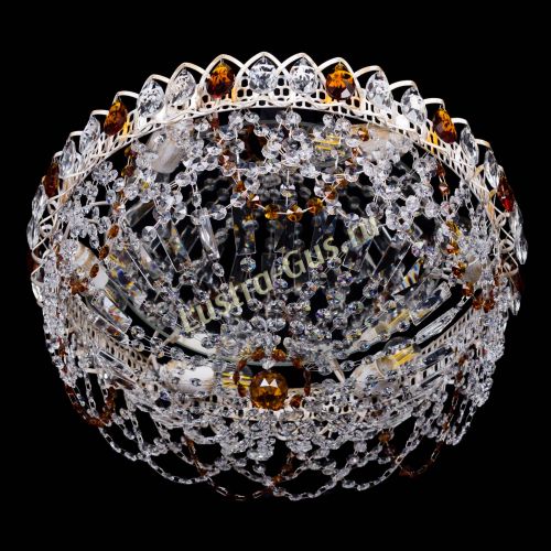 Люстра Каскад Ажур Чайная белая в Кирове Гусь Хрустальный