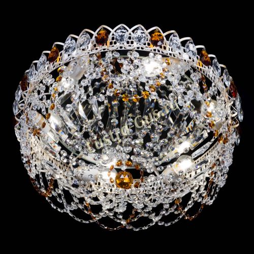 Люстра Каскад Ажур Чайная белая в Кирове Гусь Хрустальный