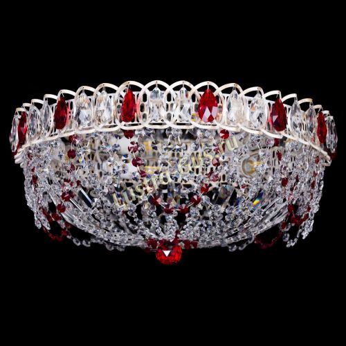 Люстра Каскад Ажур Красная белая в Кирове Гусь Хрустальный