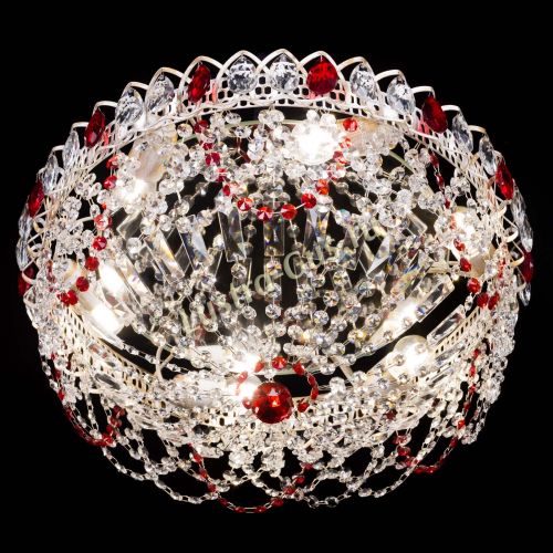 Люстра Каскад Ажур Красная белая в Кирове Гусь Хрустальный