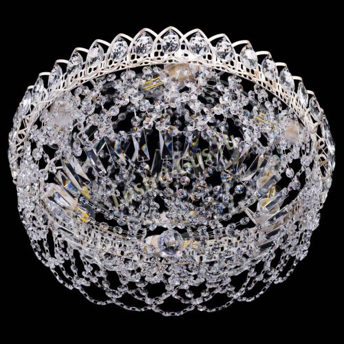 Люстра Каскад Ажур белая в Кирове Гусь Хрустальный