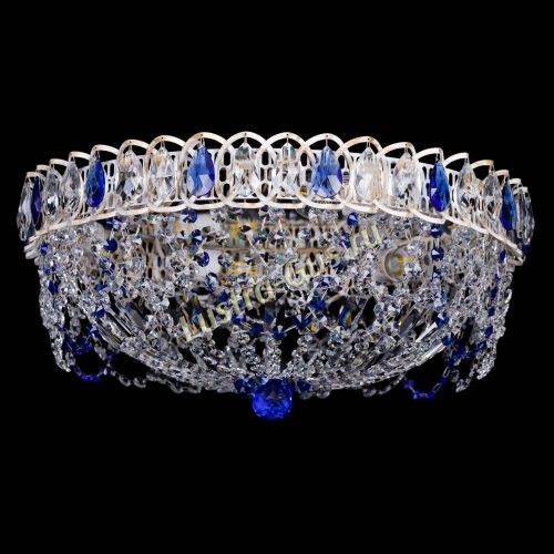 Люстра Каскад Ажур Синяя белая в Кирове Гусь Хрустальный