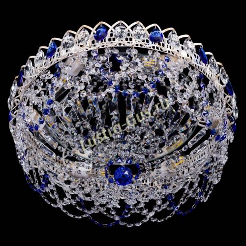 Люстра Каскад Ажур Синяя белая в Кирове Гусь Хрустальный