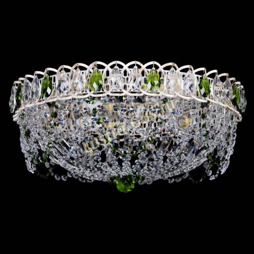 Люстра Каскад Ажур Зеленая белая в Кирове Гусь Хрустальный