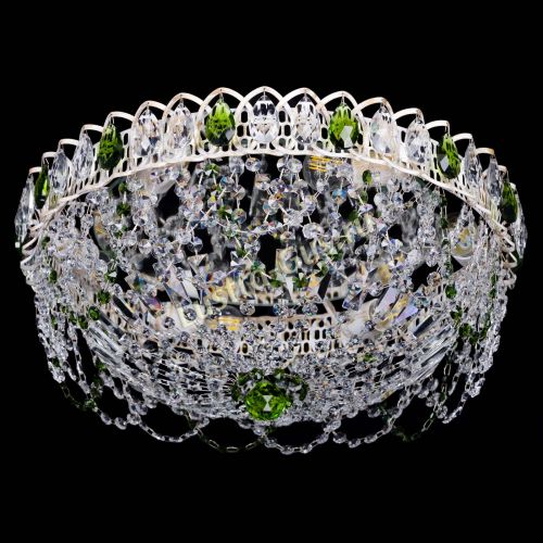 Люстра Каскад Ажур Зеленая белая в Кирове Гусь Хрустальный