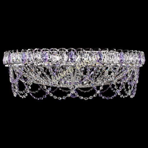 Люстра Каскад Ажур 700 мм фиолетовый в Кирове Гусь Хрустальный