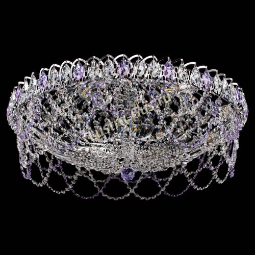 Люстра Каскад Ажур 700 мм фиолетовый в Кирове Гусь Хрустальный
