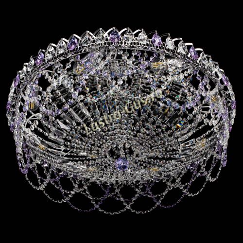 Люстра Каскад Ажур 700 мм фиолетовый в Кирове Гусь Хрустальный