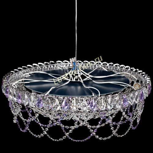 Люстра Каскад Ажур 700 мм фиолетовый в Кирове Гусь Хрустальный