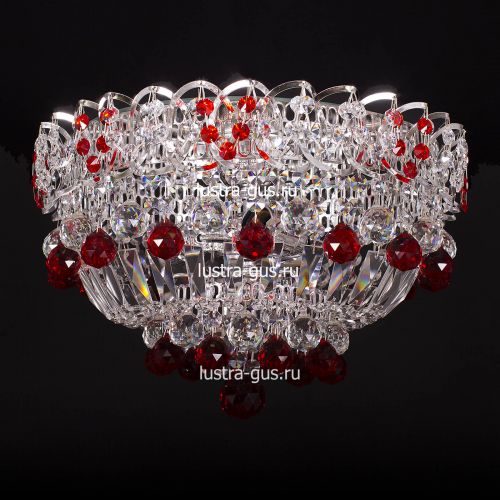 Люстра Катерина шар красная в Кирове Гусь Хрустальный