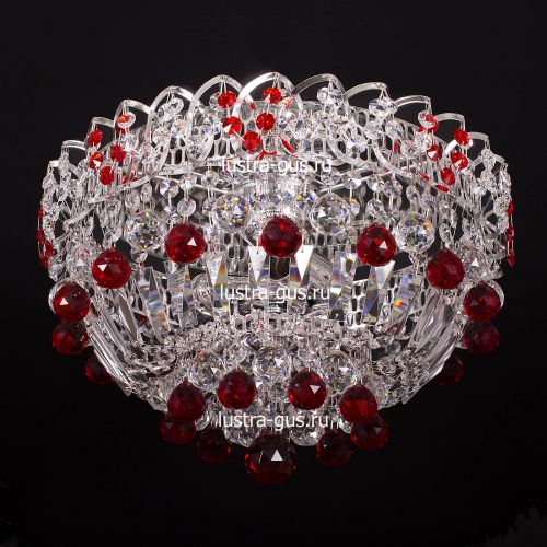 Люстра Катерина шар красная в Кирове Гусь Хрустальный