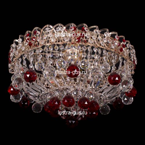 Люстра Катерина шар красная в Кирове Гусь Хрустальный