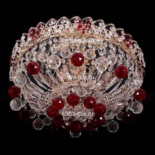 Люстра Катерина шар красная в Кирове Гусь Хрустальный