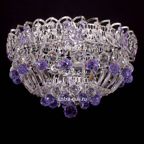 Люстра Катерина шар сиреневая в Кирове Гусь Хрустальный