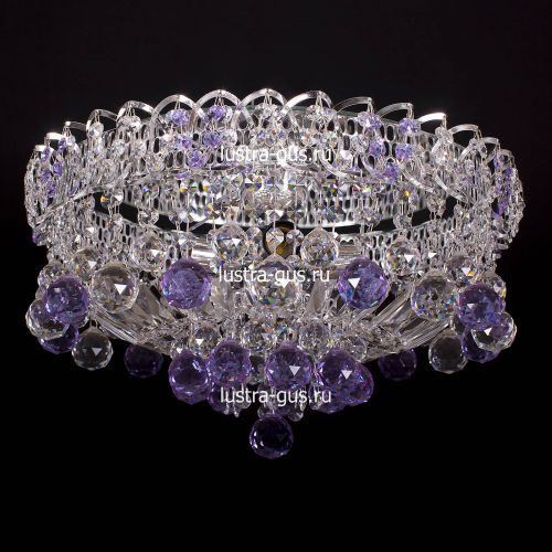 Люстра Катерина шар сиреневая в Кирове Гусь Хрустальный