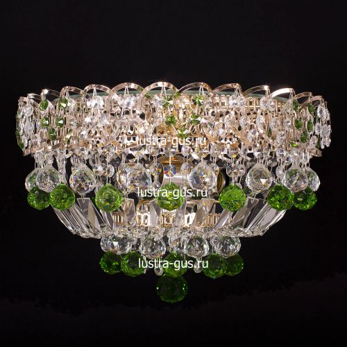 Люстра Катерина шар зеленая в Кирове Гусь Хрустальный