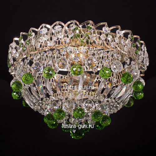 Люстра Катерина шар зеленая в Кирове Гусь Хрустальный