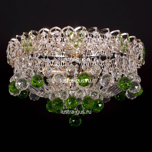 Люстра Катерина шар зеленая в Кирове Гусь Хрустальный