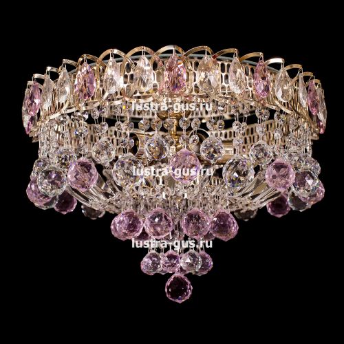 Люстра Катерина Шар Плюс цветная в Кирове Гусь Хрустальный