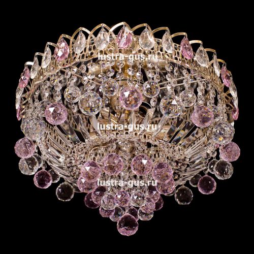 Люстра Катерина Шар Плюс цветная в Кирове Гусь Хрустальный