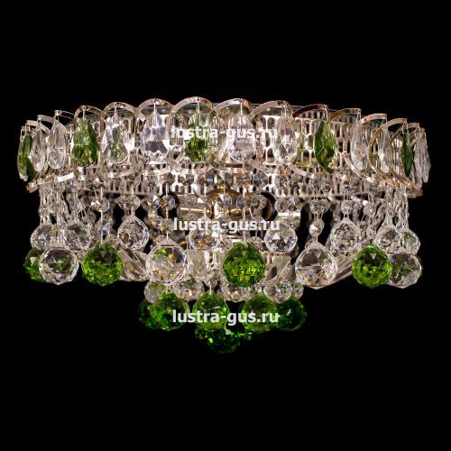 Люстра Катерина Шар Журавлик зеленая в Кирове Гусь Хрустальный