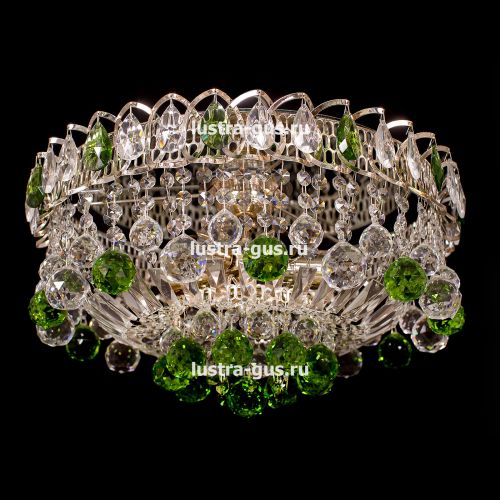Люстра Катерина Шар Журавлик зеленая в Кирове Гусь Хрустальный