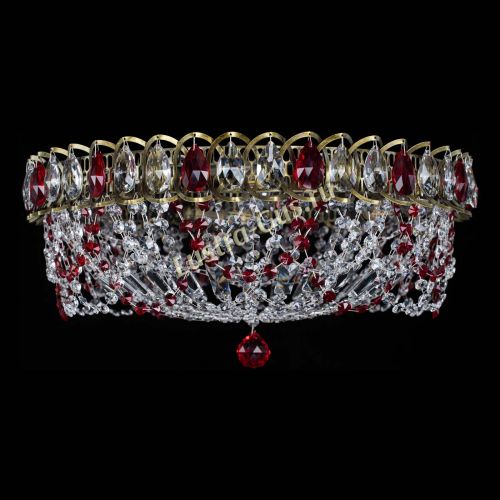 Люстра Хрустальный Каскад Ажур под бронзу Красная в Кирове Гусь Хрустальный