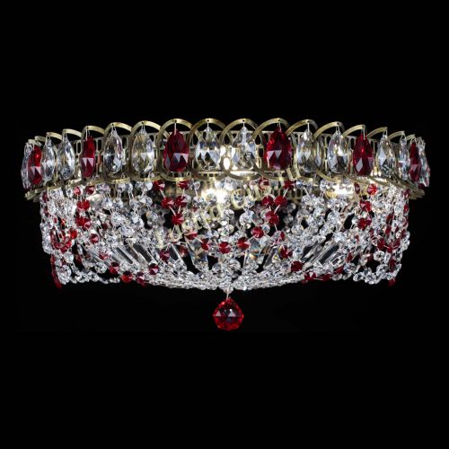 Люстра Хрустальный Каскад Ажур под бронзу Красная в Кирове Гусь Хрустальный