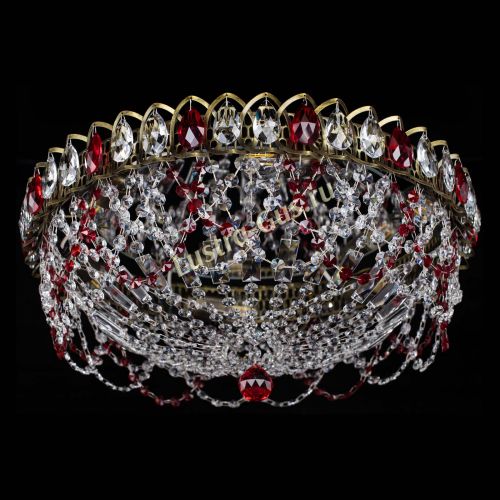 Люстра Хрустальный Каскад Ажур под бронзу Красная в Кирове Гусь Хрустальный