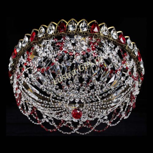 Люстра Хрустальный Каскад Ажур под бронзу Красная в Кирове Гусь Хрустальный