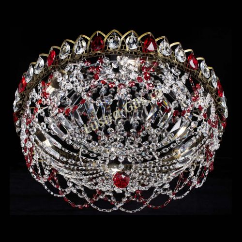 Люстра Хрустальный Каскад Ажур под бронзу Красная в Кирове Гусь Хрустальный