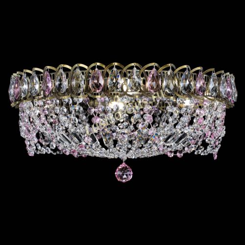 Люстра Хрустальный Каскад Ажур под бронзу Розовая в Кирове Гусь Хрустальный