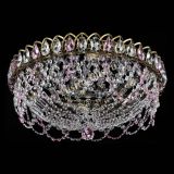 Люстра Хрустальный Каскад Ажур под бронзу Розовая в Кирове