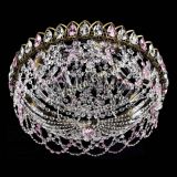 Люстра Хрустальный Каскад Ажур под бронзу Розовая в Кирове