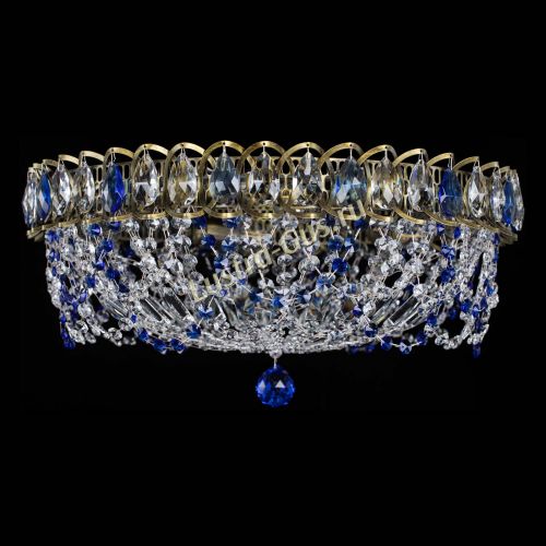 Люстра Хрустальный Каскад Ажур под бронзу Синяя в Кирове Гусь Хрустальный