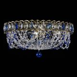 Люстра Хрустальный Каскад Ажур под бронзу Синяя в Кирове