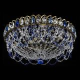 Люстра Хрустальный Каскад Ажур под бронзу Синяя в Кирове