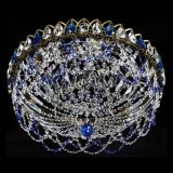 Люстра Хрустальный Каскад Ажур под бронзу Синяя в Кирове